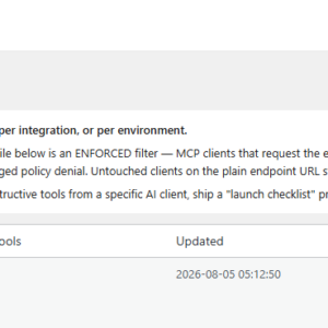 Royal MCP Pro admin — MCP endpoint profiles for exposing curated tool subsets per client per integration or per environment